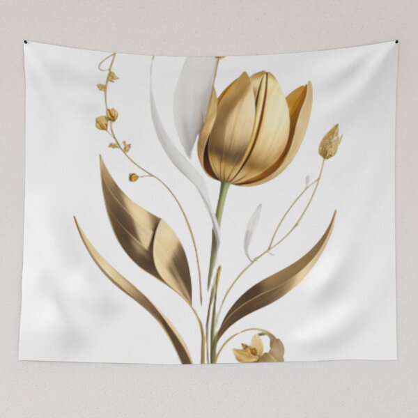 Item preview, A Single Gold Tulip Flower Design 004 designed and sold by Alexis Art Collection.