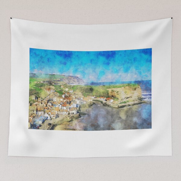 Item preview, Clifftop view of Staithes from the Cleveland Way designed and sold by MichaelBShannon.