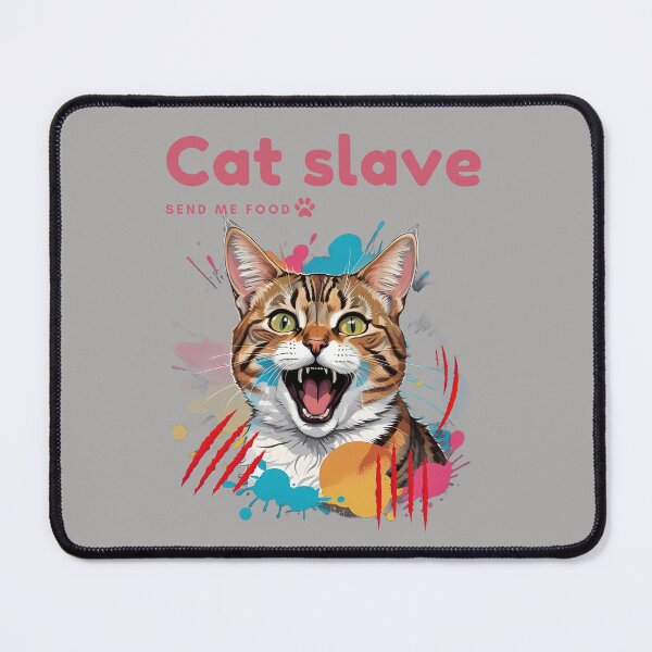 Item preview, Cat slave - Send me food - pink designed and sold by mamacub.