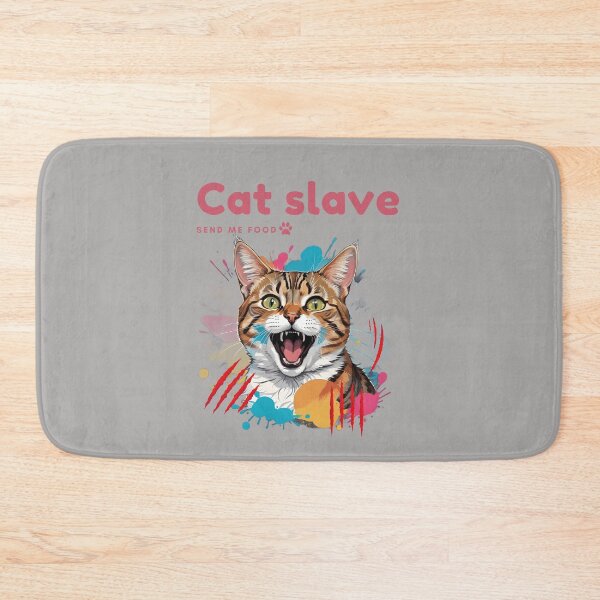 Item preview, Cat slave - Send me food - pink designed and sold by mamacub.