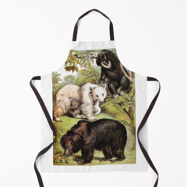 Item preview, Syrian Bear - Sloth Bear - Bornean Sun Bear - Eating Berries - Vintage Chromolithograph Painting Animal Lover Gift designed and sold by ElegantTeaTime.