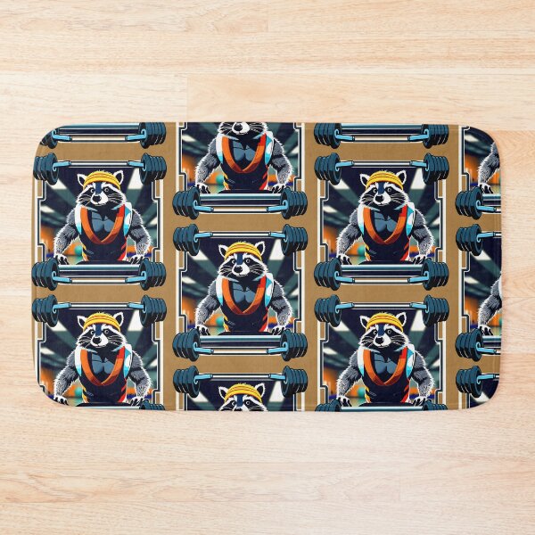 Item preview, Gym racoon with big muscles designed and sold by slothsandducks.