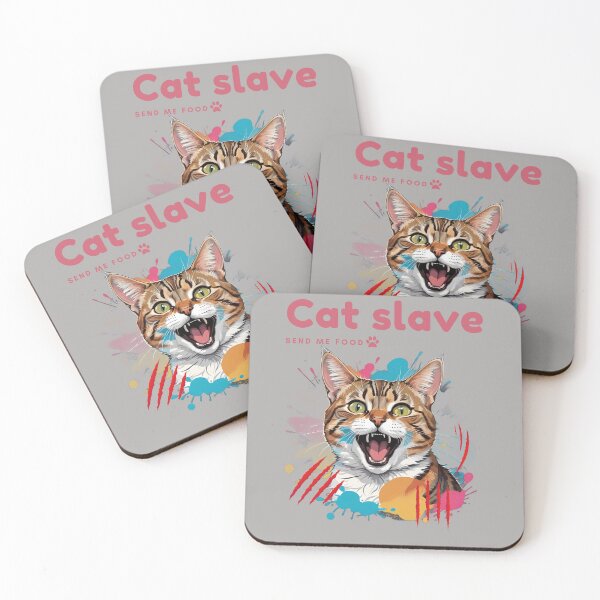 Item preview, Cat slave - Send me food - pink designed and sold by mamacub.