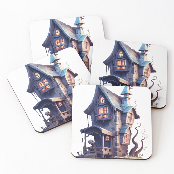 Item preview, Halloween Cute Cartoon Haunted House with Pumpkins (Image 18/20) designed and sold by DigitalArtify.