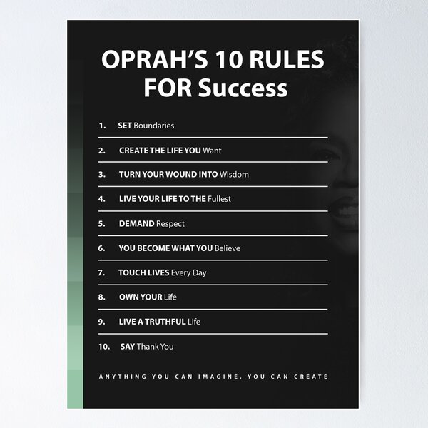 Item preview, Oprah Winfrey Success Rules Print Empowerment Quotes designed and sold by SuccessHunters.