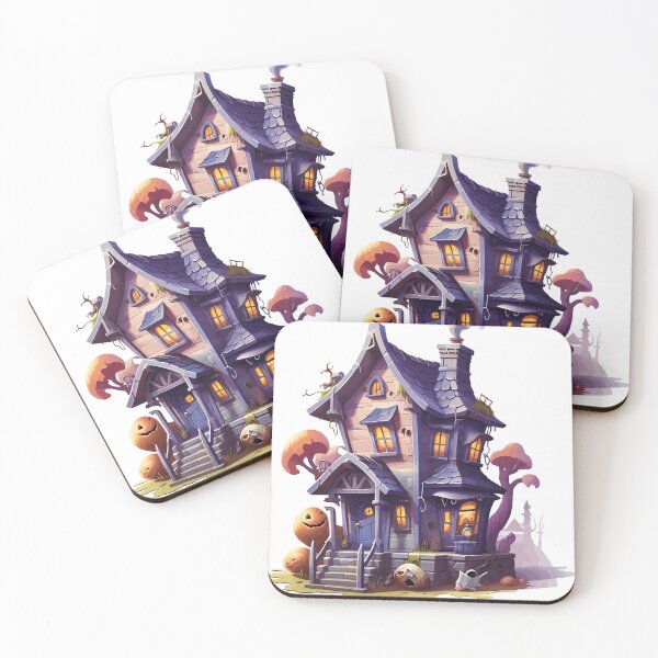 Item preview, Halloween Cute Cartoon Haunted House with Pumpkins (Image 20/20) designed and sold by DigitalArtify.