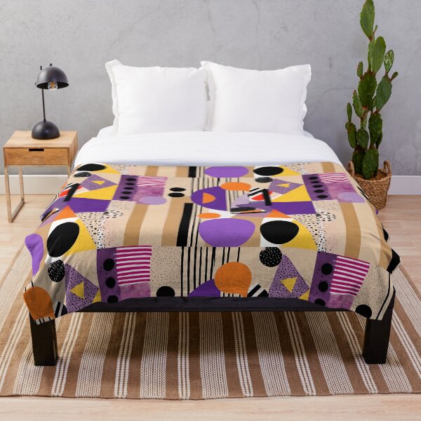 Item preview, Pop art colorful abstract art beige purple composition 1 designed and sold by flatindostudio.