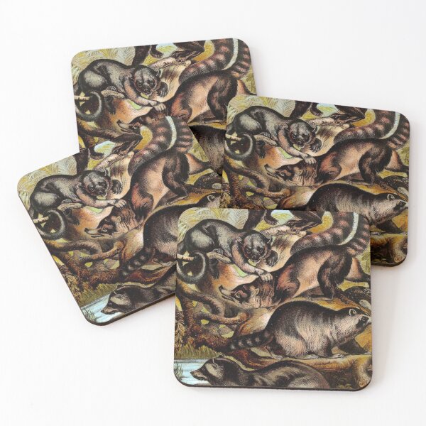 Item preview, Kinkajou Panda Coati Raccoon Agouara Vintage Chromolithograph Animal Lover Gift designed and sold by ElegantTeaTime.