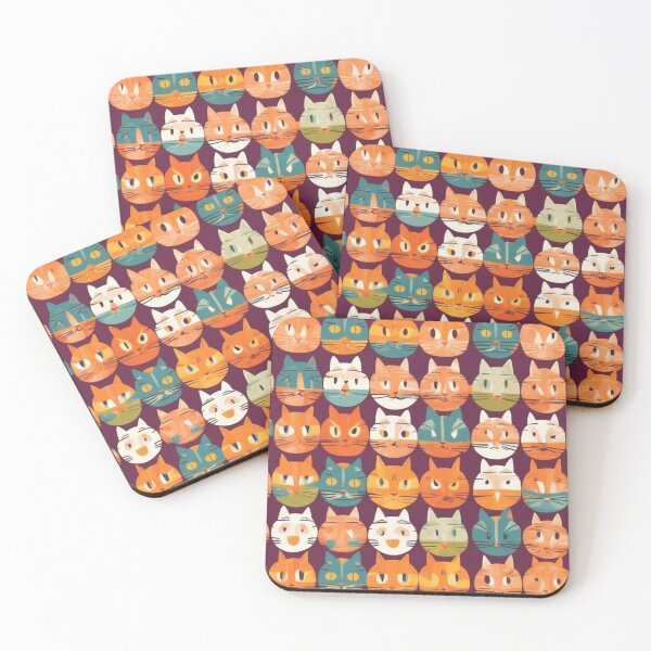 Item preview, Colorful  Cat Faces Pattern  designed and sold by aqua1001.