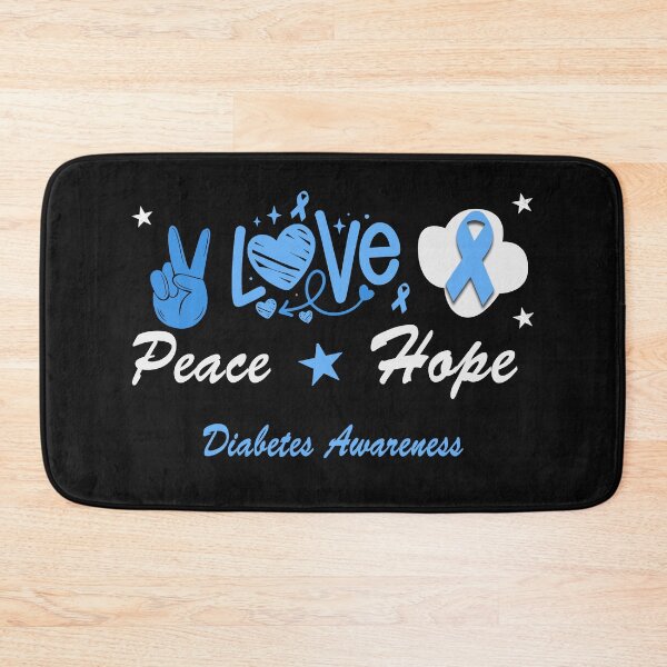 Item preview, Peace Love Hope Cute Blue Ribbon Diabetes Awareness Month designed and sold by ZANNIX.