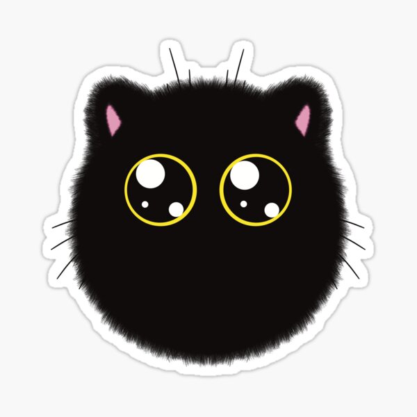 Cute cartoon black cat sticker