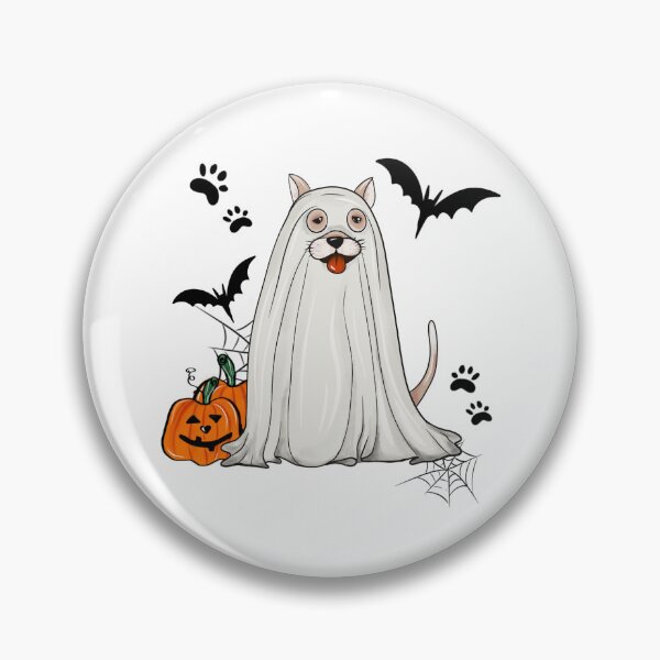 Item preview,  Ghost dog with pumpkins designed and sold by PurrfectCorner.