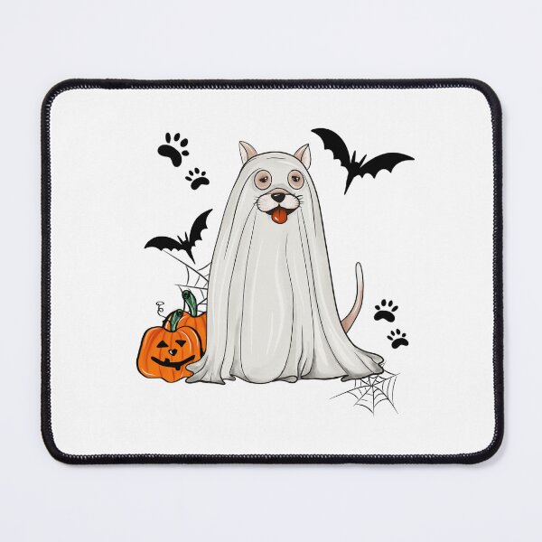 Item preview, Ghost dog with pumpkins designed and sold by PurrfectCorner.