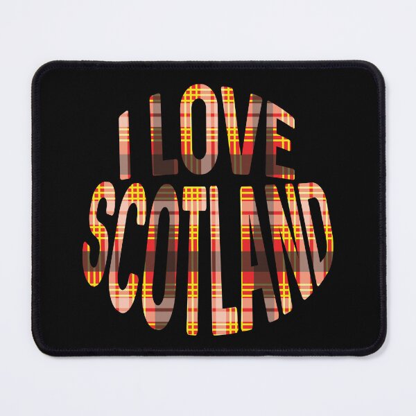 Item preview, I LOVE SCOTLAND Red, Black and Yellow Tartan Colour Typography Design designed and sold by MacPean.