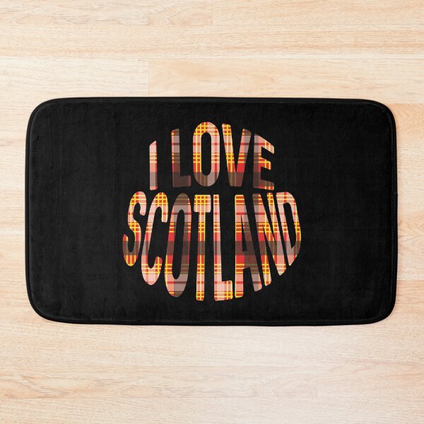Item preview, I LOVE SCOTLAND Red, Black and Yellow Tartan Colour Typography Design designed and sold by MacPean.