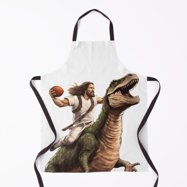 Item preview, Jesus Riding Dinosaur Throwing A Football. Who Would Jesus Draft in the first round of Fantasy Football? A T-Rex? designed and sold by ignasirus.