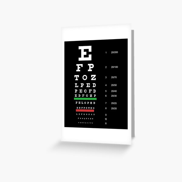 Snellen Eye Chart Greeting Card for Sale by allhistory