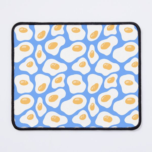 Item preview, Modern fried eggs seamless pattern in soft blue, yellow and white designed and sold by madebymoukie.