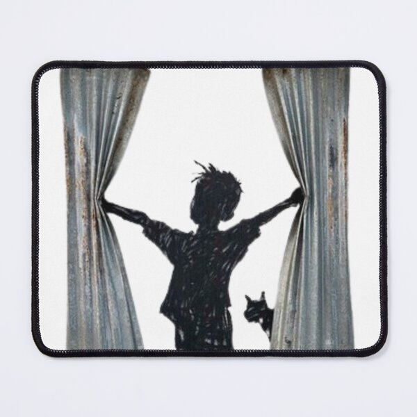 Item preview, Banksy boy - opens the curtain - street artist designed and sold by pixelatedworld.