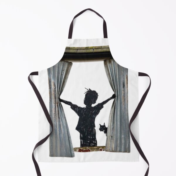 Item preview, Banksy boy - opens the curtain - street artist designed and sold by pixelatedworld.
