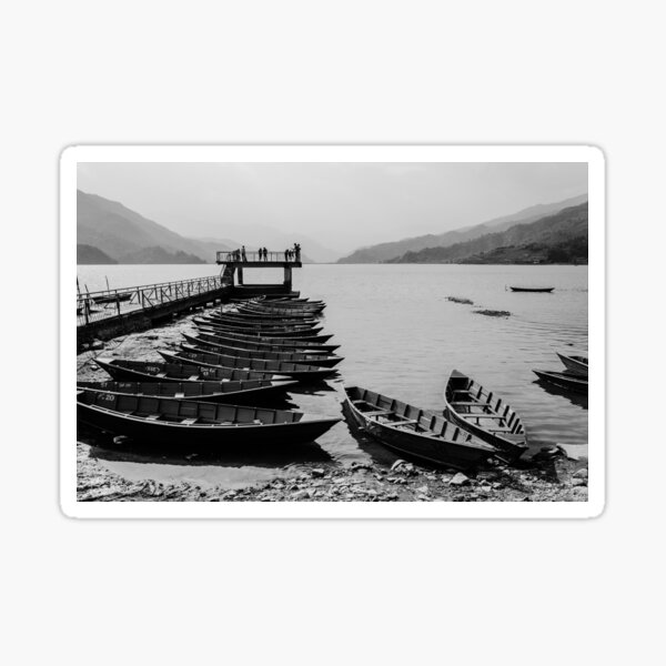 Rowboats on Phewa Lake Sticker