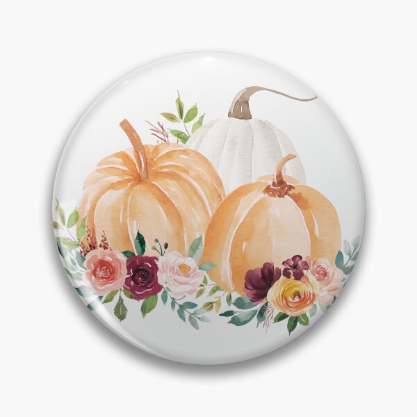 Item preview, Watercolor Fall Pumpkins Boho Flowers Thanksgiving designed and sold by Nature Hues.