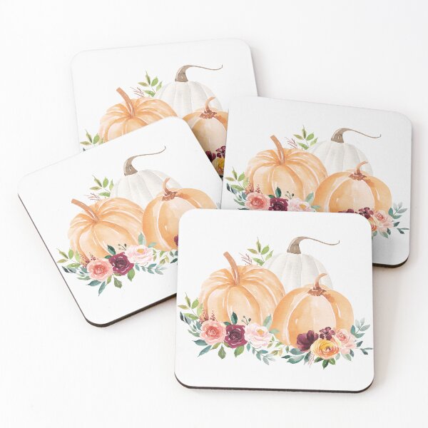 Item preview, Watercolor Fall Pumpkins Boho Flowers Thanksgiving designed and sold by Nature Hues.