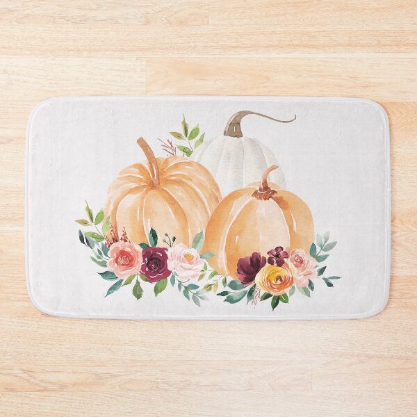 Item preview, Watercolor Fall Pumpkins Boho Flowers Thanksgiving designed and sold by Nature Hues.