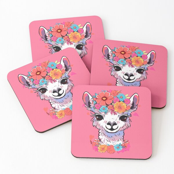 Item preview, day of the dead, cute cartoon llama, llama flowers designed and sold by Niktarka.