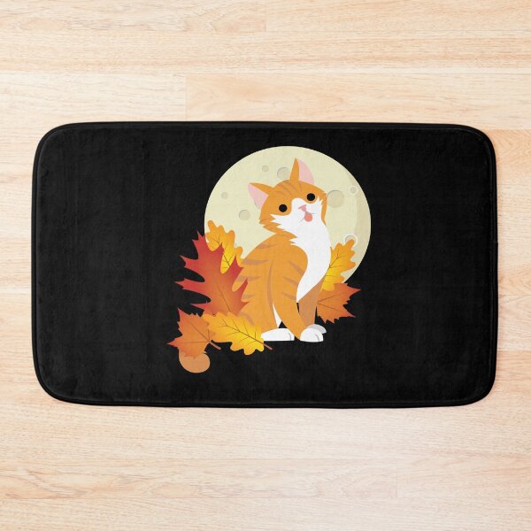 Item preview, Autumn Cat Kitten Fall Leaves designed and sold by MooonTees.