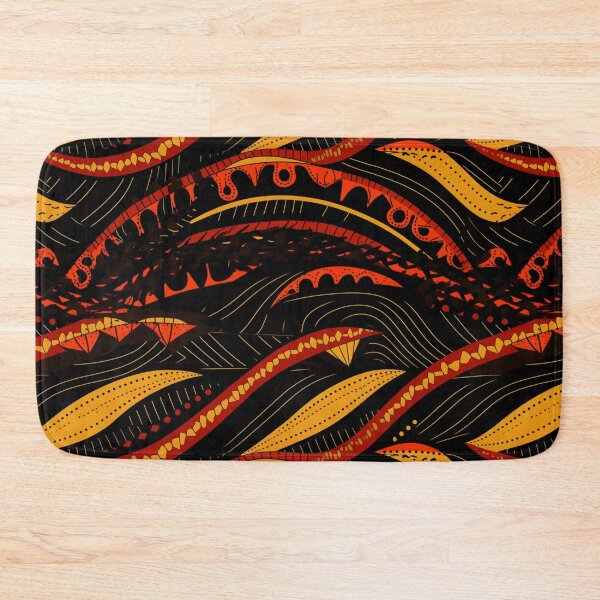 Item preview, Black, red, orange African Ankara Pattern designed and sold by SideSignal.