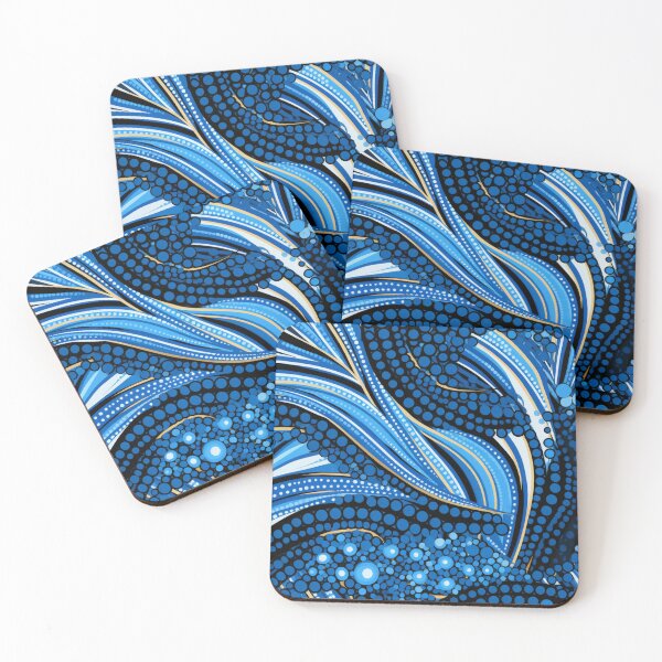 Artikelvorschau, Blue, white and gold African Ankara Pattern entworfen und verkauft von SideSignal.