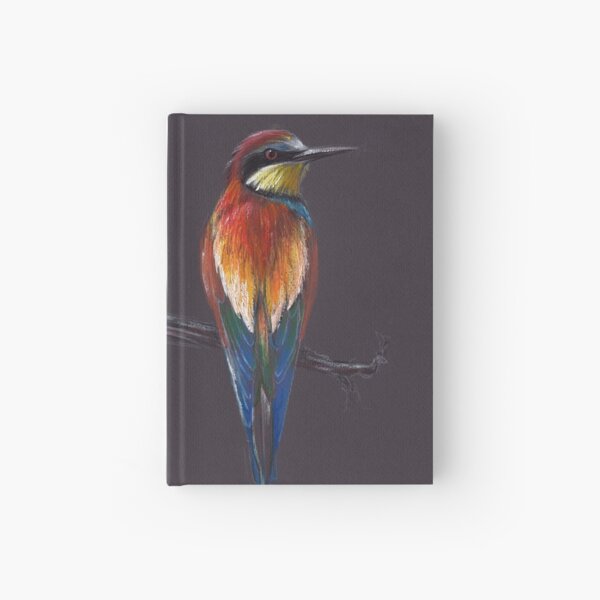 "The European" original mixed media painting of a European Bee-eater bird Hardcover Journal