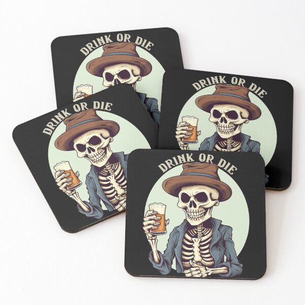 Item preview, Drink or Die, Drunken skull designed and sold by ThipnapaVariety.