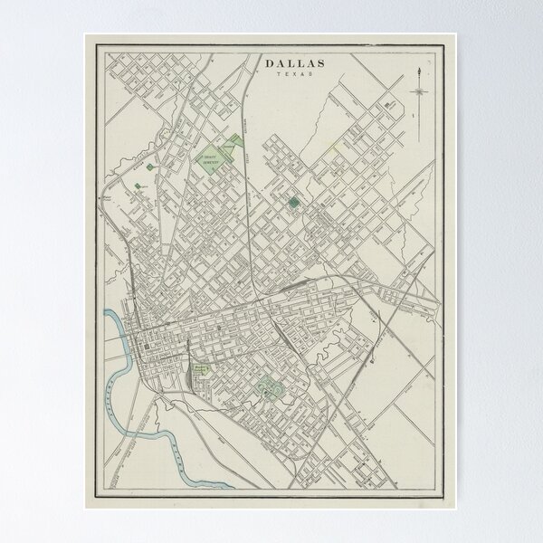Item preview, Vintage Map of Dallas Texas (1901) designed and sold by BravuraMedia.