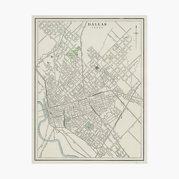 Item preview, Vintage Map of Dallas Texas (1901) designed and sold by BravuraMedia.