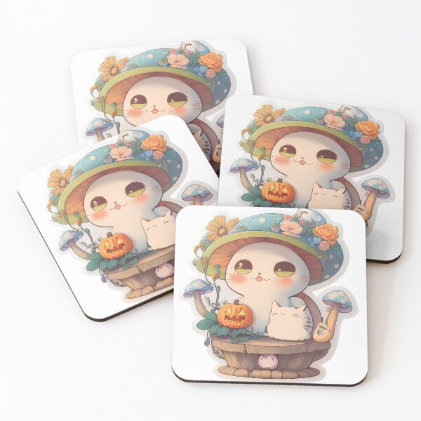 Item preview, Furry Fungi Friend: Cat in Mushroom Wonderland - Pastel style designed and sold by ZooVerse.