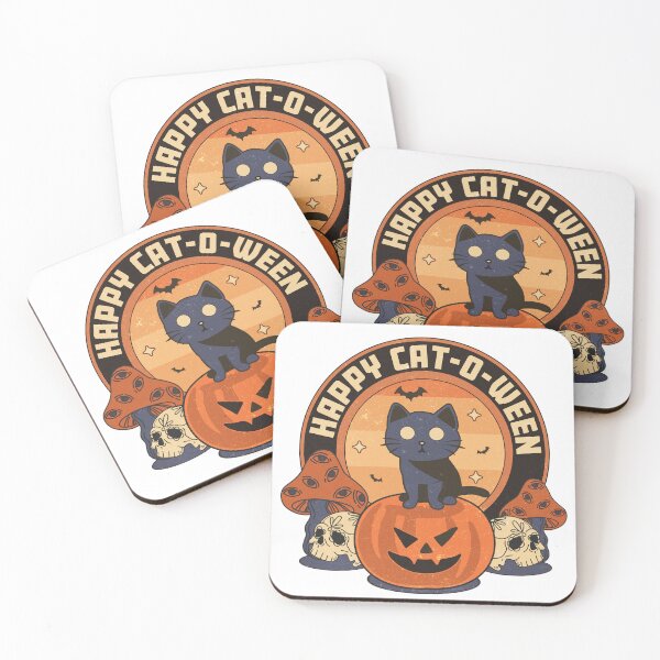 Item preview, Happy Cat-o-ween: Pumpkin, Skulls, Cat, and Bats designed and sold by ivaostrogonac.
