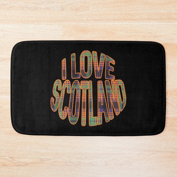 Item preview, I LOVE SCOTLAND Purple, Orange and Green Tartan Colour Typography Design designed and sold by MacPean.