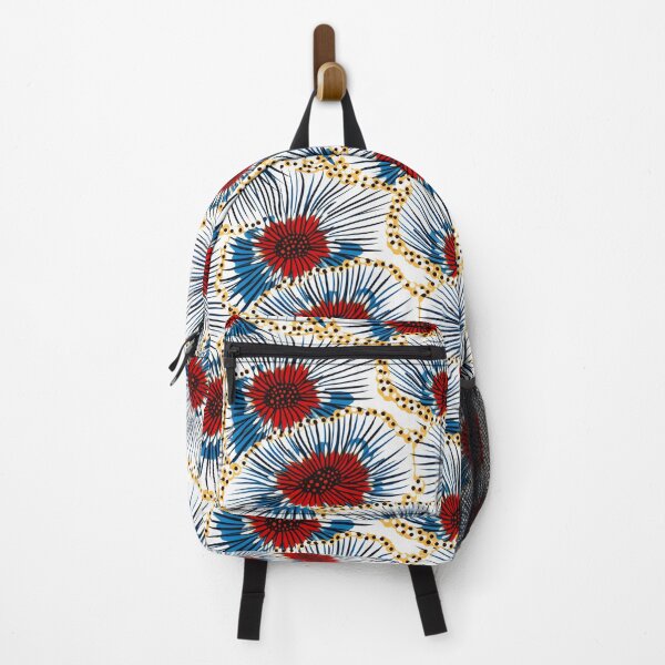 Item preview, White, blue, red, yellow, African Ankara Pattern designed and sold by SideSignal.