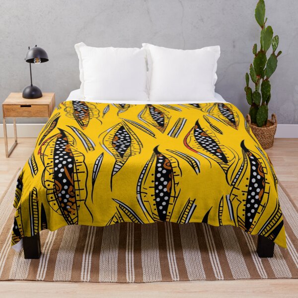 Artikelvorschau, Yellow, black, African Ankara Pattern entworfen und verkauft von SideSignal.