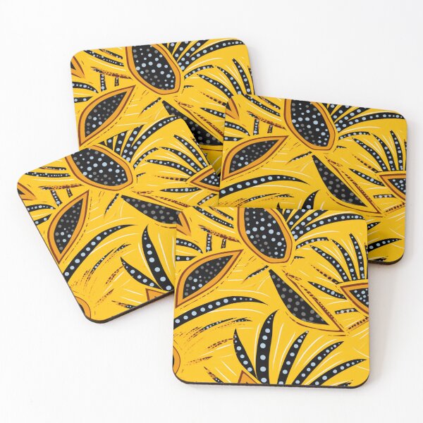 Artikelvorschau, Yellow, black, orange, African Ankara Pattern entworfen und verkauft von SideSignal.