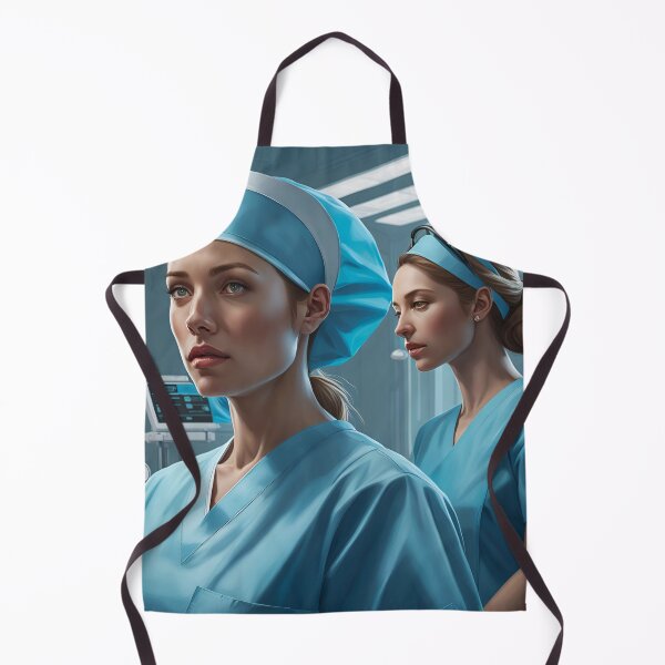 Item preview, Nurses wearing light blue scrubs, carrying out a surgical operation designed and sold by Colin Bentham.