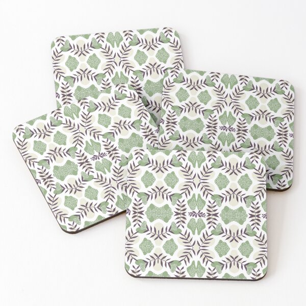 Item preview, Tropical Elements Fern + Feather Green Ivory Brown designed and sold by OaktreeStudio.