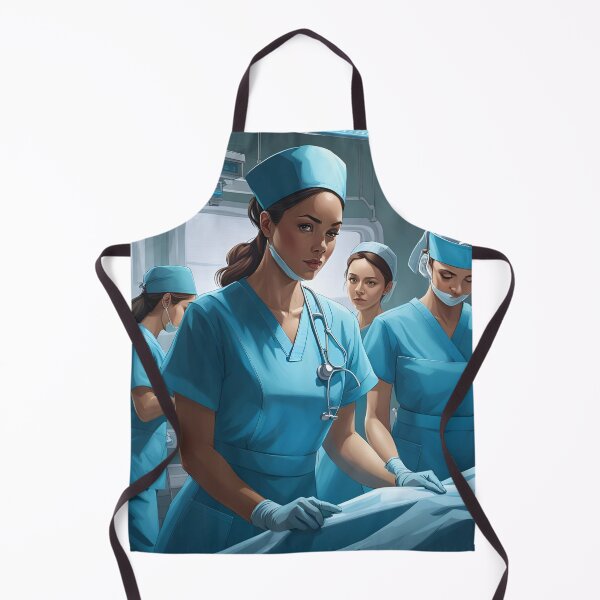 Item preview, Nurses wearing light blue scrubs, carrying out a surgical operation designed and sold by Colin Bentham.