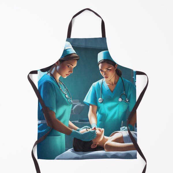 Item preview, Nurses wearing light blue scrubs, carrying out a surgical operation designed and sold by Colin Bentham.