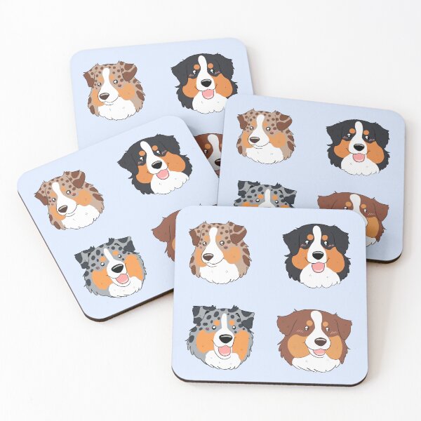 Item preview, Cute australian shepherd dog face pack  designed and sold by Yaragold.