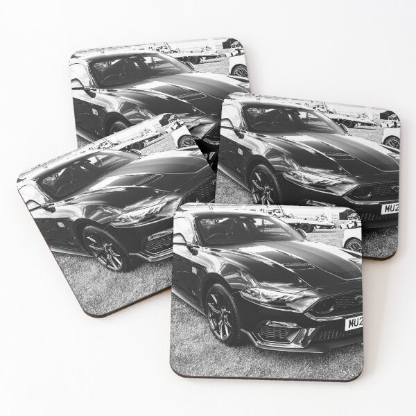 Item preview, Black and white image of the front of a grey Ford Mustang Mach 1, 2022 designed and sold by Graham Cornall.