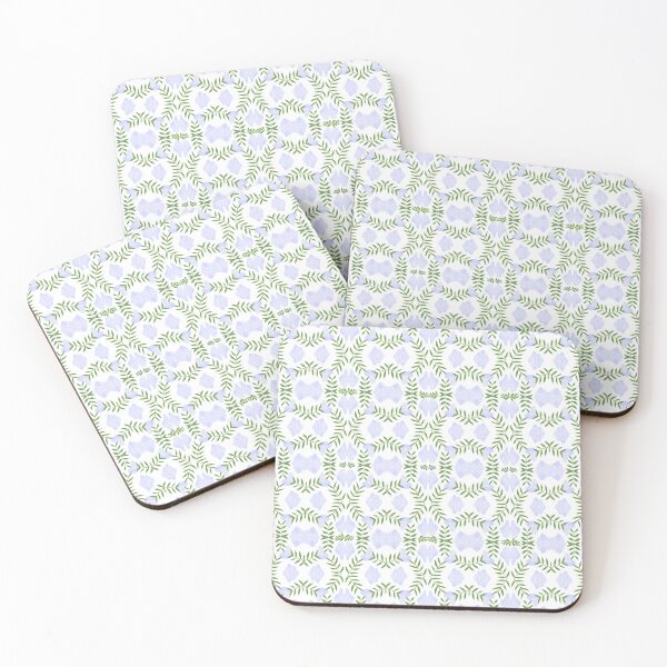 Item preview, Tropical Elements Fern + Feather x 32 Light Blue Green designed and sold by OaktreeStudio.