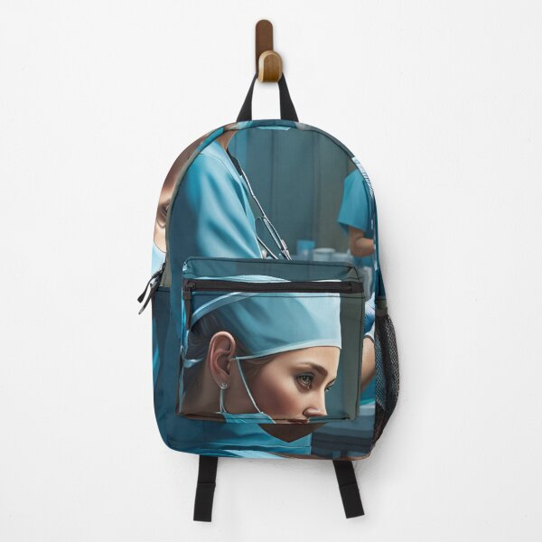 Item preview, Nurses wearing light blue scrubs, carrying out a surgical operation designed and sold by Colin Bentham.